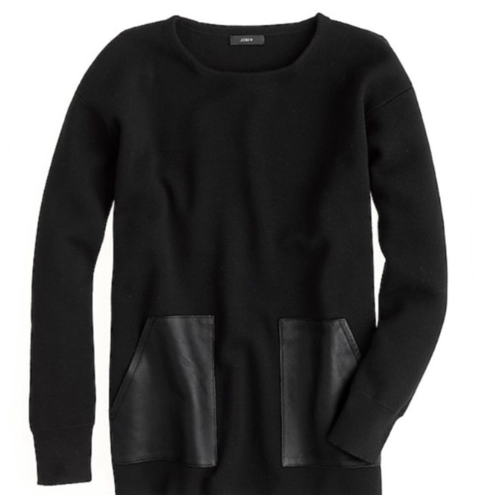 J.Crew Merino Wool Leather Pocket Sweater